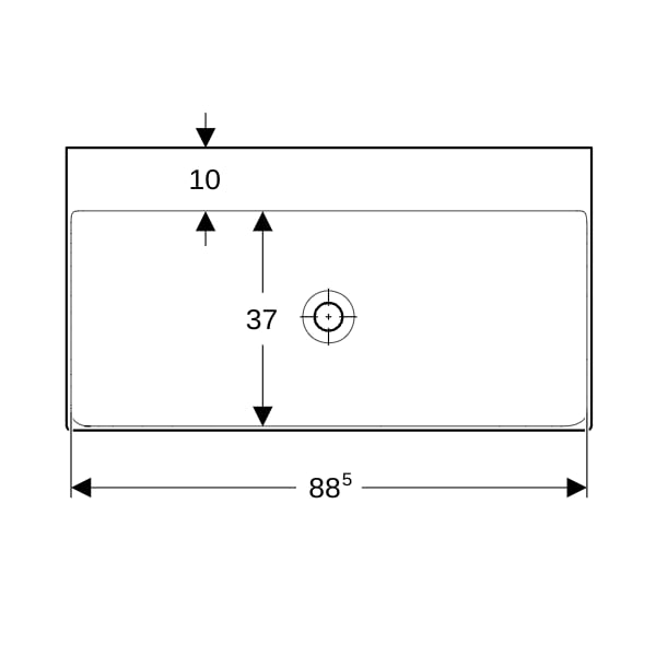 Geberit ONE Waschtisch 90x48 cm o. Hl., o. Ül., weiß, KeraTect