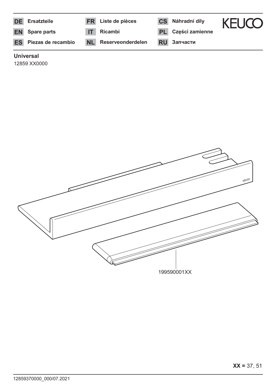 KEUCO Duschablage REVA 12859 m.integriertem Glasabzieher sw