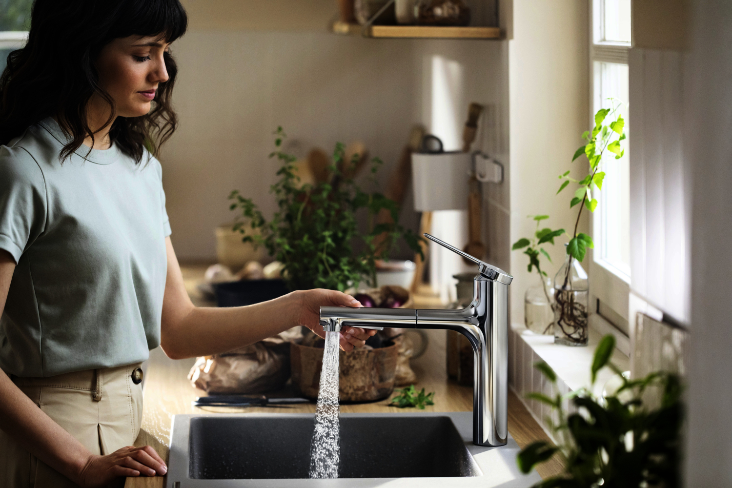 Hansgrohe Spültischmischer 160 Zesis M33 Ausziehbrause 2jet chrom
