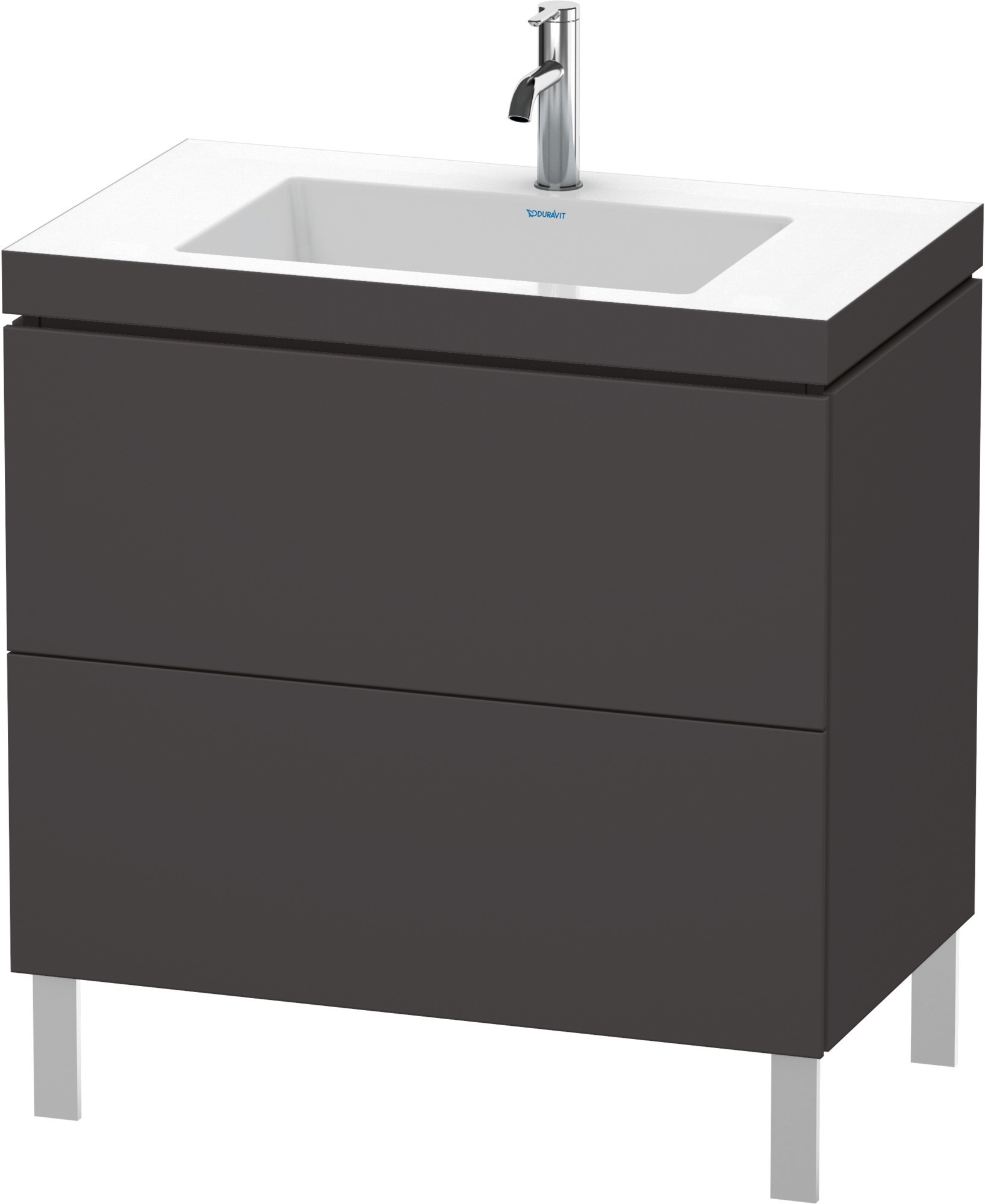 Duravit WTU L-Cube m. Vero Air 698x800x480mm 1 HL, 2 Auszüge, Graphit Supermatt