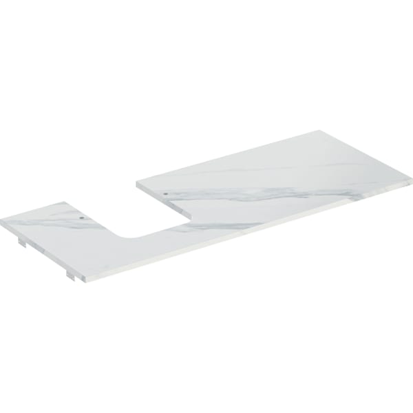 Geberit ONE WT-Pl. Aus li für AWT Schalenform 120x2x47cm, Marmoroptik weiss matt