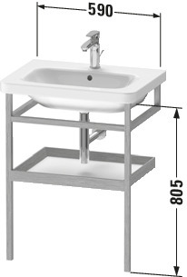 Duravit Möbel-Acc. HTH mit Ablage DuraStyle 440x590x805mm, Taupe/Am.Nussbaum Massiv