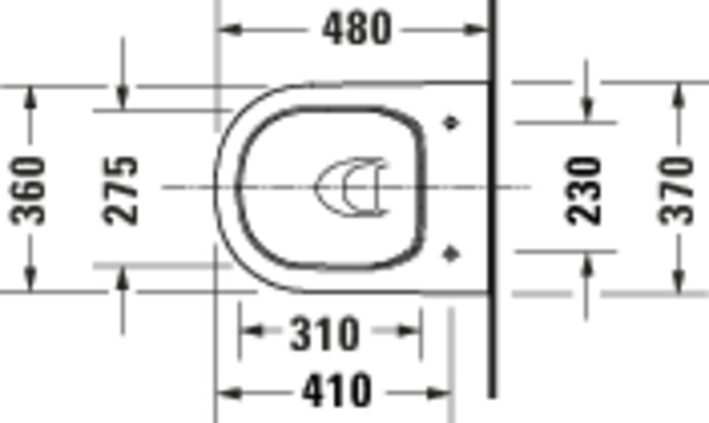 DU D-Code 2.0 Wand WC compact, 480mm TS. rimless, Weiß