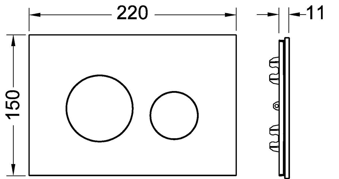 TECEloop Blende für WC-Betätigungsplatte Glas kaffeebraun glänzend