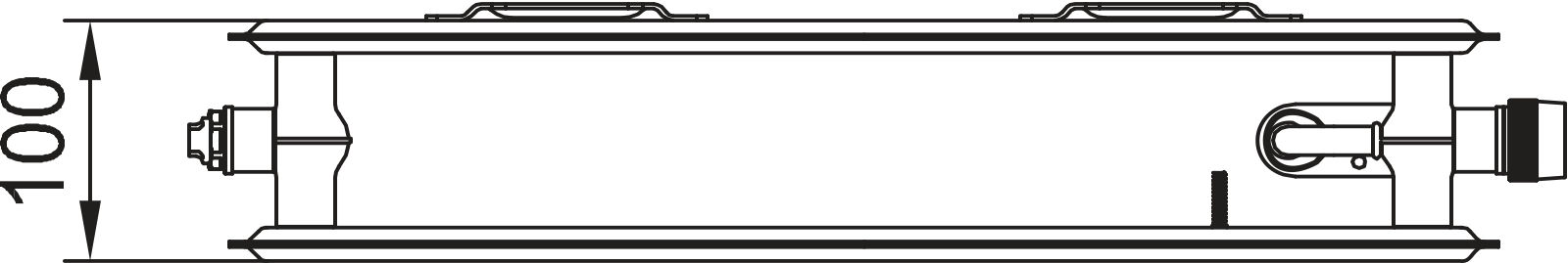Kermi x2 Profil-V Hyg T20 300x100x700 QN407, RAL9016, 10bar, Vent.re, o.Abd,BK