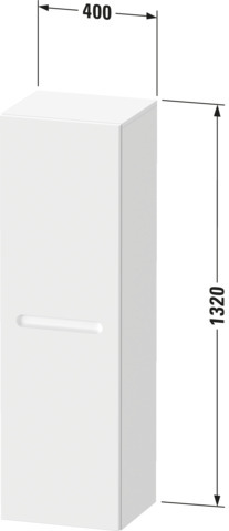 Duravit No.1 Halbhochschrank 400x360x1320mm Tür 1,Türansch. R, Glasfb.4, Weiß Matt
