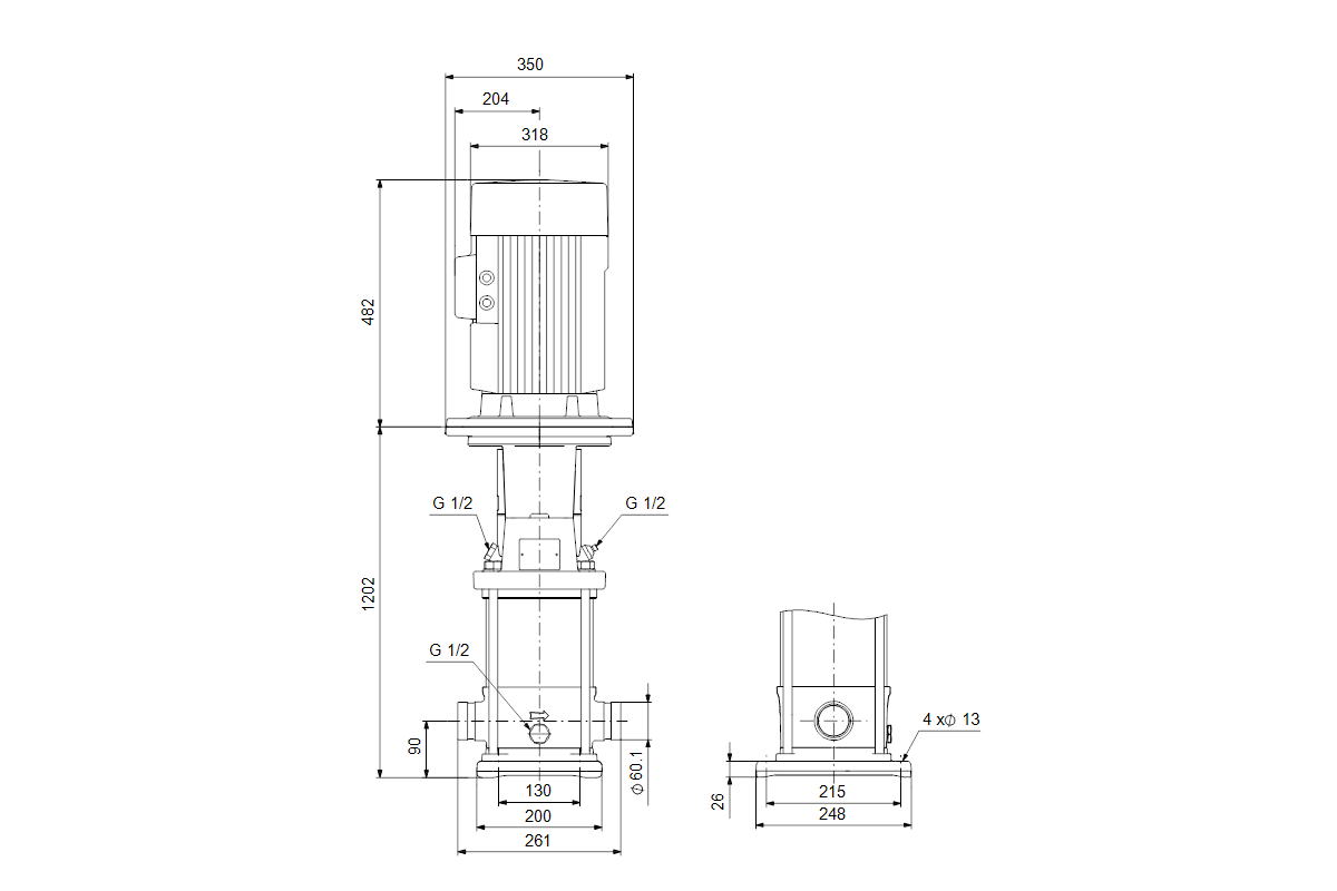 GRUNDFOS Vertikale Kreiselpumpe CRN20-16 S-P-A-V-HQQV 3x380-415D 50 HZ