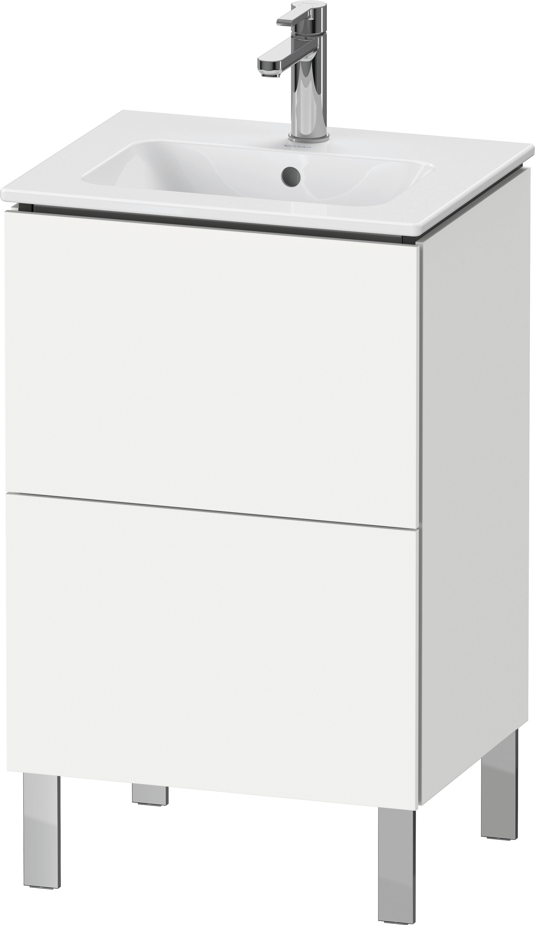 Duravit WTU L-Cube bodenstehend, 2 Auszüge 704x520x421mm, Weiß Matt