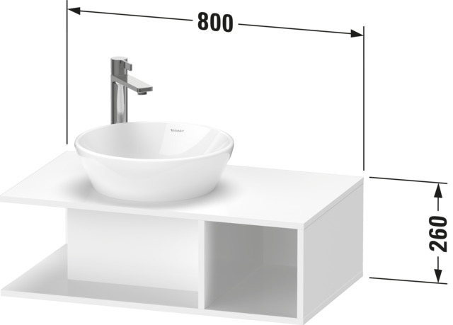 DU D-Neo WTU wandh.,1 offenes Fach r., 260x800x480mm, Graphit Matt