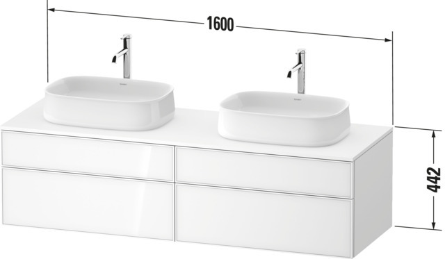DU Konsolen-WTU wh. Zencha 550x1600x442mm Eiche Schwarz/Graphit spm