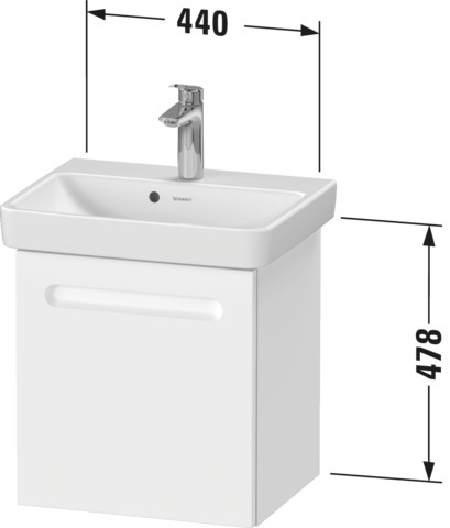 Duravit WTU Duravit No.1 wandhäng. 1 Tür 478x440x386mm, TA links, Graphit Matt