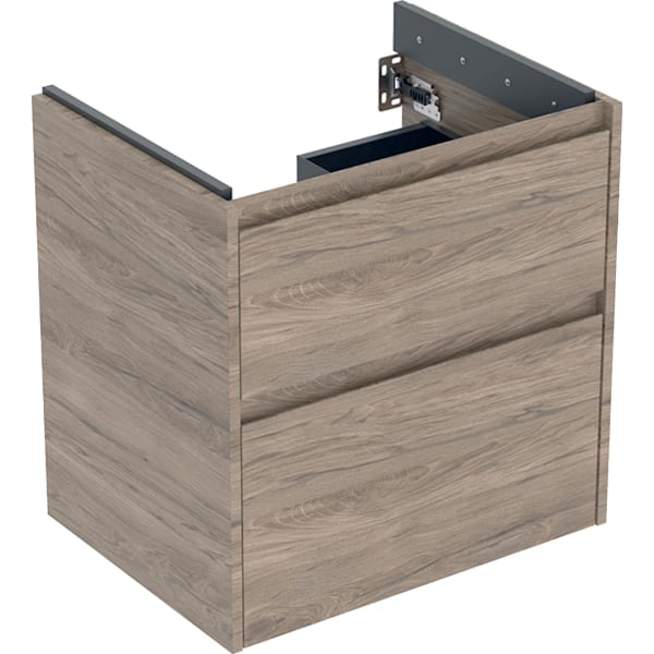 Geberit Renova Plan US f. WT, m. 2 Schubladen 59,5x60,6x44,6cm, Nussbaum hickory
