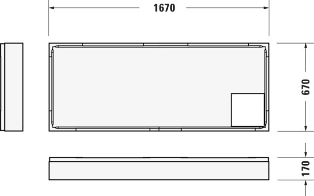 DU D-Code Duschwanne, Rechteckig, 1700x700x85 mm, Weiß, Sanitäracryl
