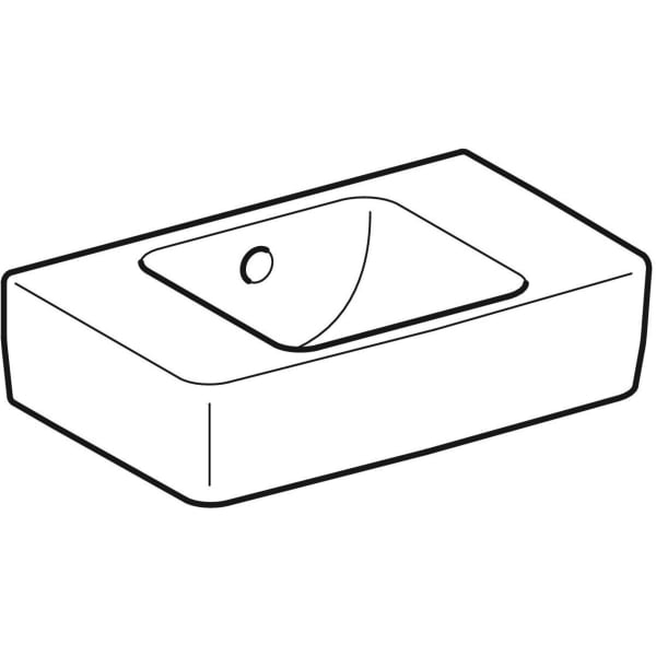 Geberit Renova Compact HWB, verk. Ausladung 40x25cm, o. Hl., m. Ül., weiß, KeraTect