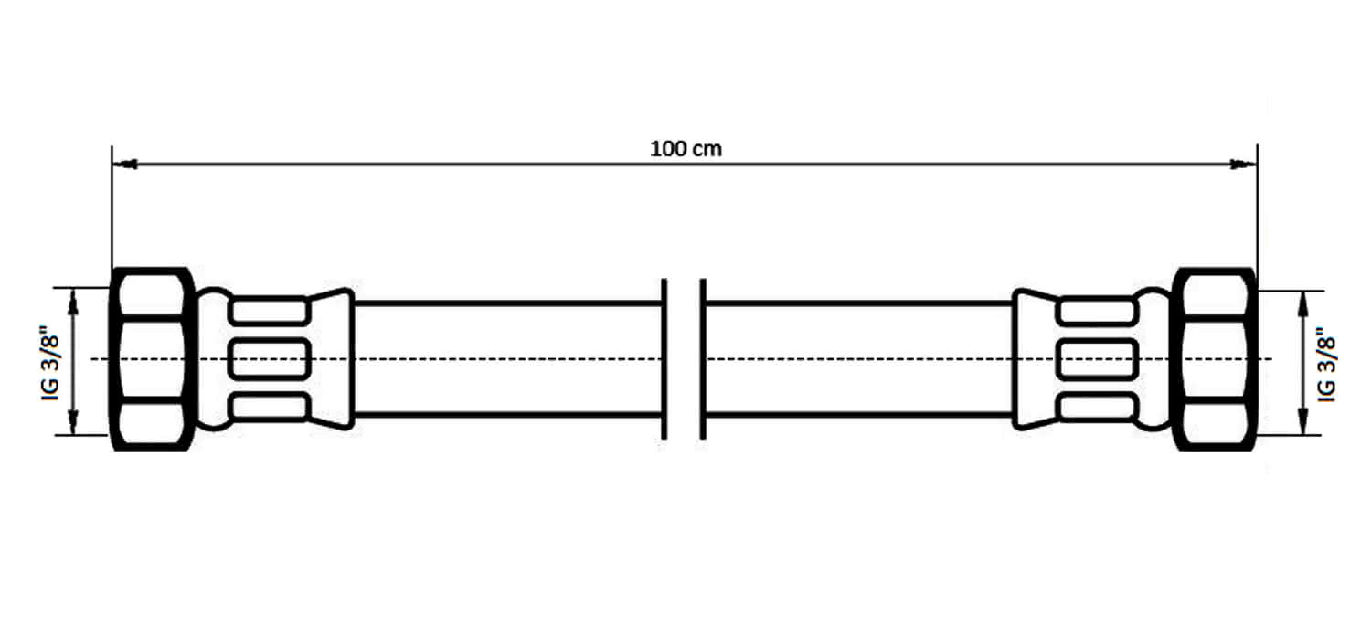 NEOPERL NEOFLEX Panzerschlauch DN8 IG x IG, 3/8" x 3/8" 100 cm