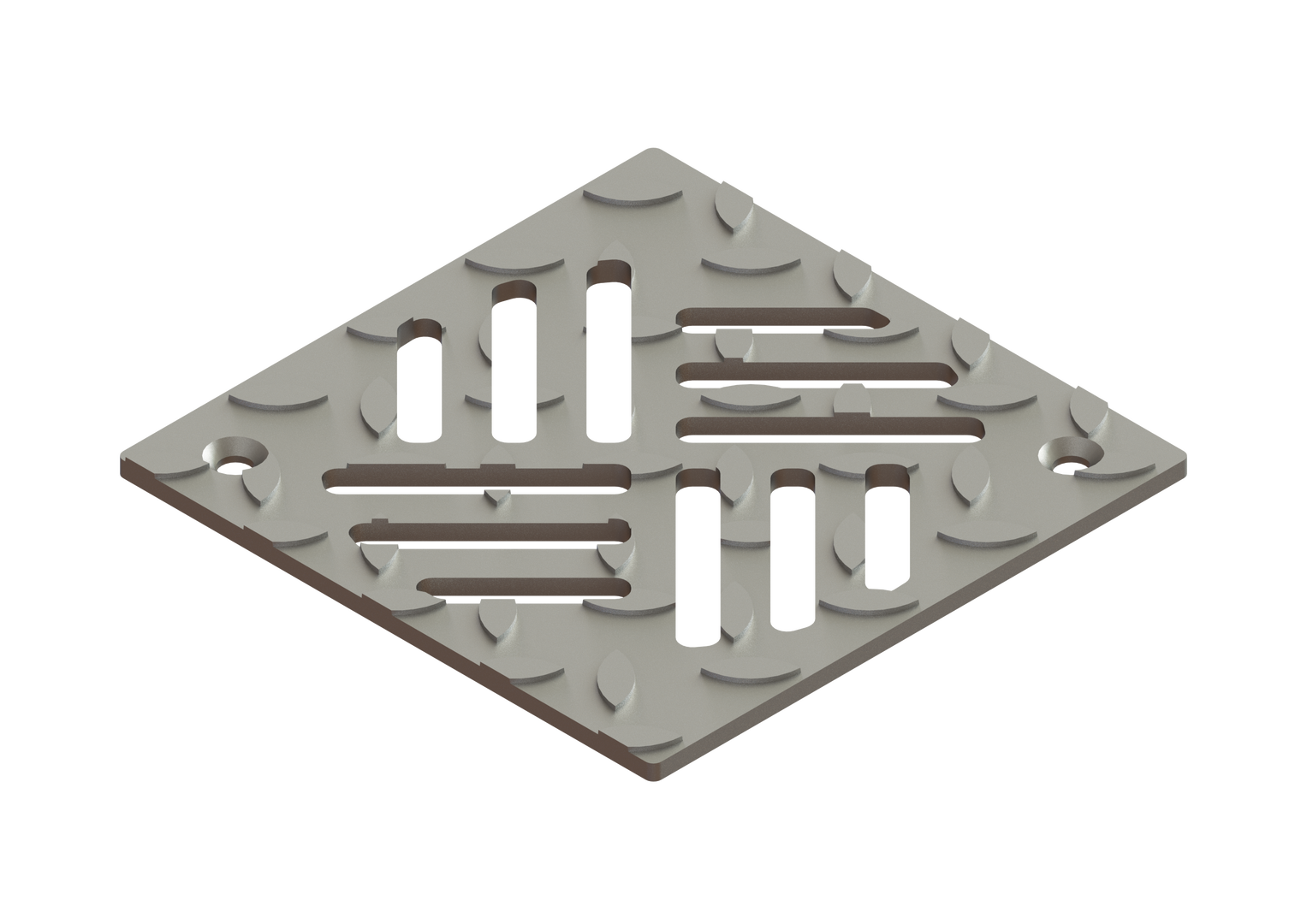 KESSEL-Schlitzrost massiv, 138x138 mm, Edelstahl, L 15