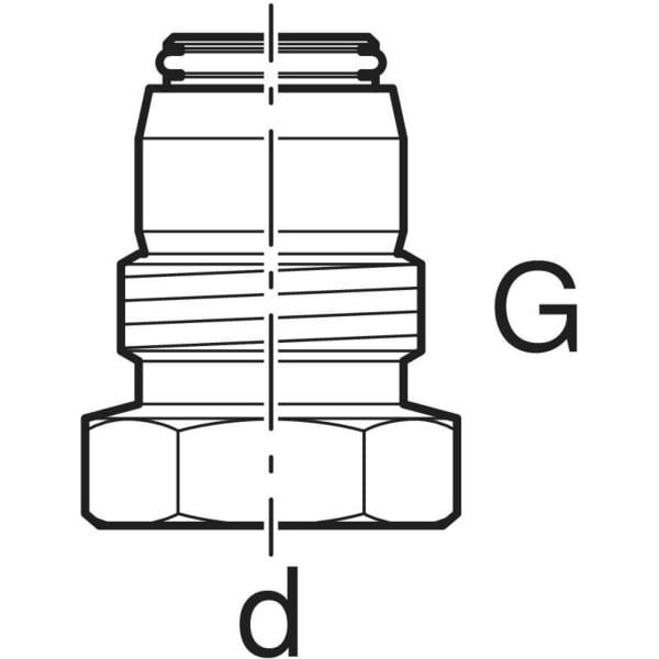 Geberit PushFit Anschlussverschraubung mit Aussengewinde d16-G1/2 Danfoss