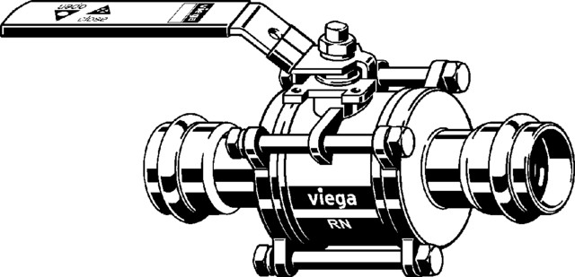 Viega Kugelhahn mit SC Easytop 2375.8 in 42mm Stahl nichtrostend