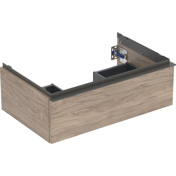Geberit iCon Unterschrank für WT, 1 Schubl. 74x24,7x47,6cm, Nussbaum hicko./Gr. Lava