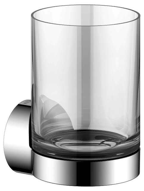 KEUCO Glashalter Collection REVA 12850 mit Echtkristall-Glas verchr.