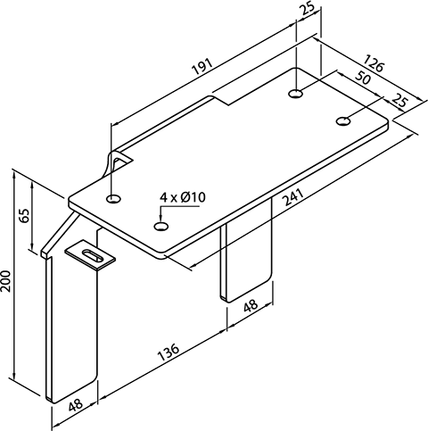 Zehnder Zubehör Bankträger ZRV543-543/1 weiß RAL 9016