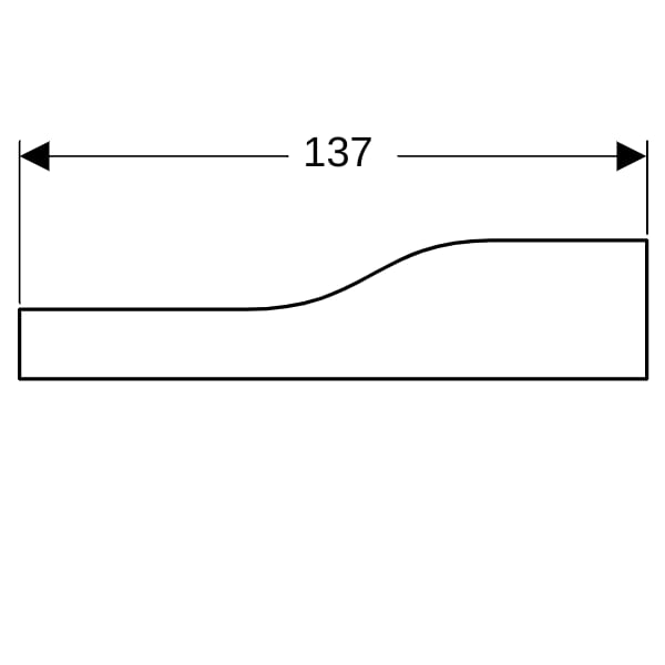 Geberit Bambini Dekorblende, Front für 3 WT-Arm., tieferes Becken li, weiß