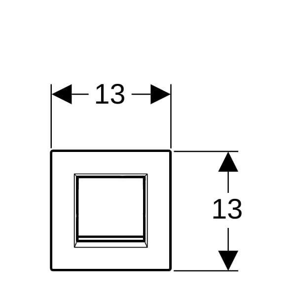Geberit Typ 20 UR-Strg., eckig, pneum Sp-Ausl weiß glänzend / chrom glänzend