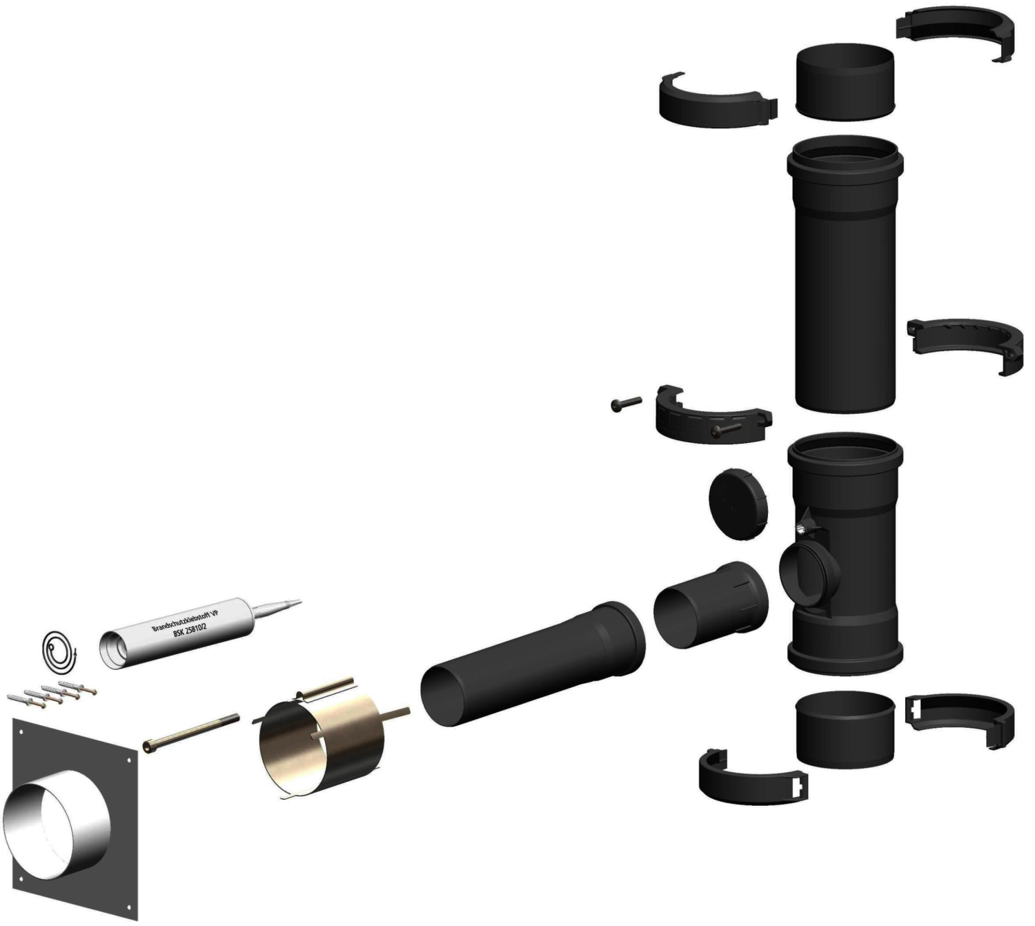 MHG Anschluss-Set  DN 80/125 - DN 125 Mehrfachbelegung