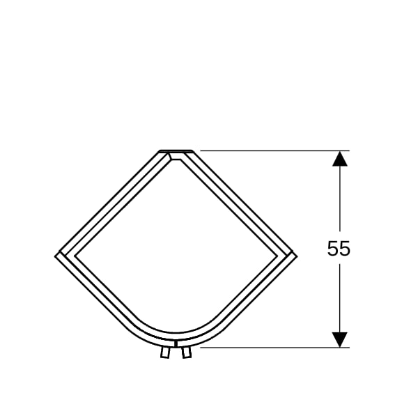 Geberit Renova Compact US 69cm für Eck-WT 69,5cm, mit 2 Türen, 69x60,4x55cm, weiß
