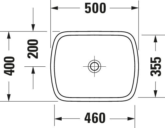 Duravit Qatego Aufsatzbecken 500mm, geschl. ohne HLB, ohne Überlauf, Weiß HG, HYG