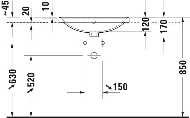 Duravit Einbau-WT D-Neo, 600 mm geschl.,m.ÜL.,m.HLB,1 HL,weiß