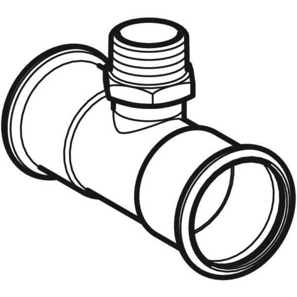 Geberit Mapress Edelstahl T-Stück mit AG d22-R3/4-22