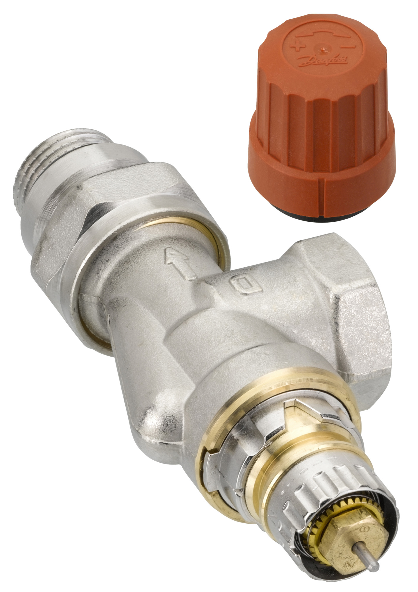 Danfoss Ventilgehäuse RA-N 15 R 1/2, UK, vernickelt, selbstd. Nippel