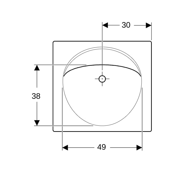 Geberit Preciosa Waschtisch mit Ablagefläche 60x55cm, o. Hl., o. Ül., weiß