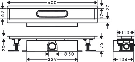 Hansgrohe Komplettset uBox universal für Standardinstall.600mm für DR FS