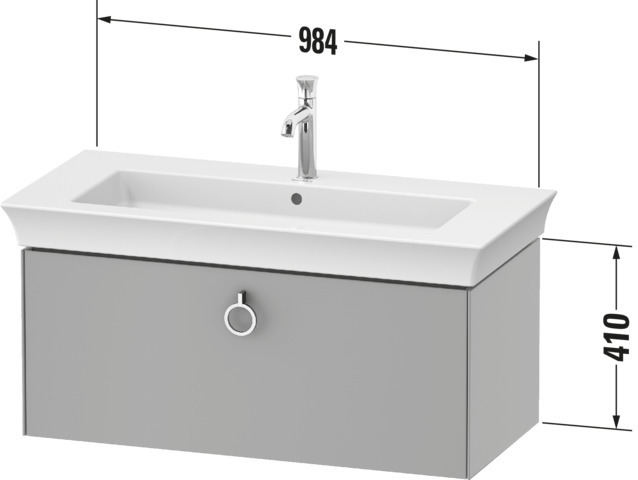 Duravit WTU wandh. White Tulip,1 Ausz.,mit Griff,410x984x458,graph. sdm. ohne ES