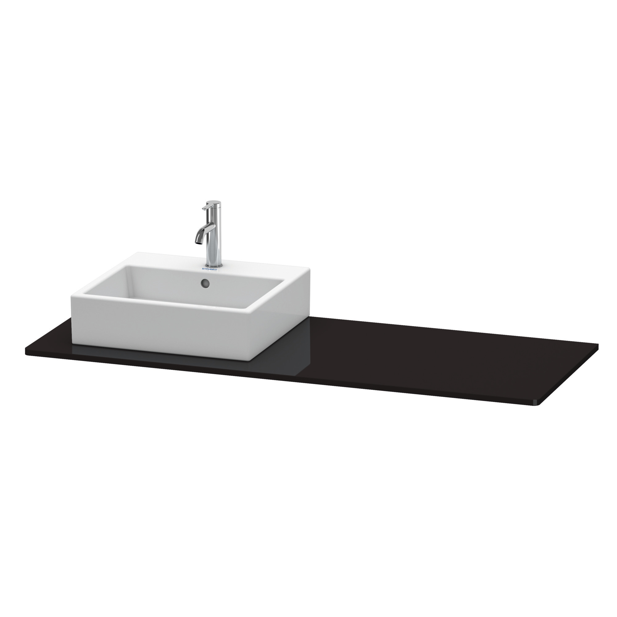 Duravit Konsole XSquare 16x1400x550mm 1 Ausschnitt, Schwarz Hochglanz