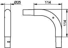 KEUCO Rohrbogen Plan 14924, 90 Grad, silber-eloxiert