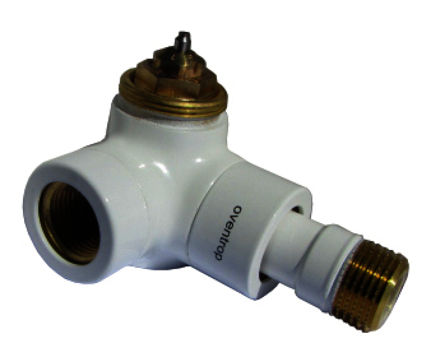 OVENTROP-Thermostatventil "E" DN15, 1/2", PN10, Wi.-Eck links, weiß