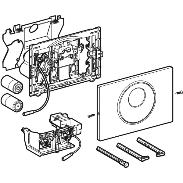 Geberit Sigma10 WC-Strg. elektron.Spül, Batt. 2-M-Sp., auto./bl/man./BT, gebü. pol.