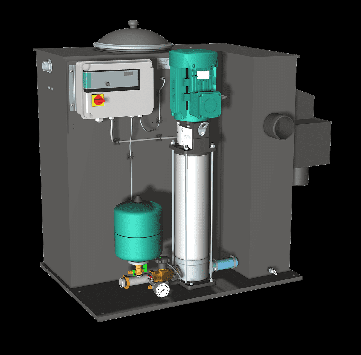 Wilo Einzelpumpenanlage Economy CO/T-1 Helix V 403/EC,G11/4/G11/4,0.37kW