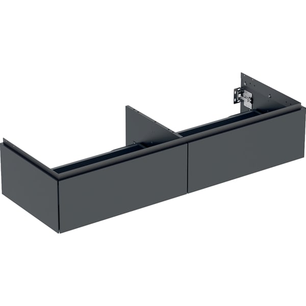 Geberit ONE Unterschrank für WT/-Platte 2 Schubl., 133,2x26,6x47cm, schwarz matt