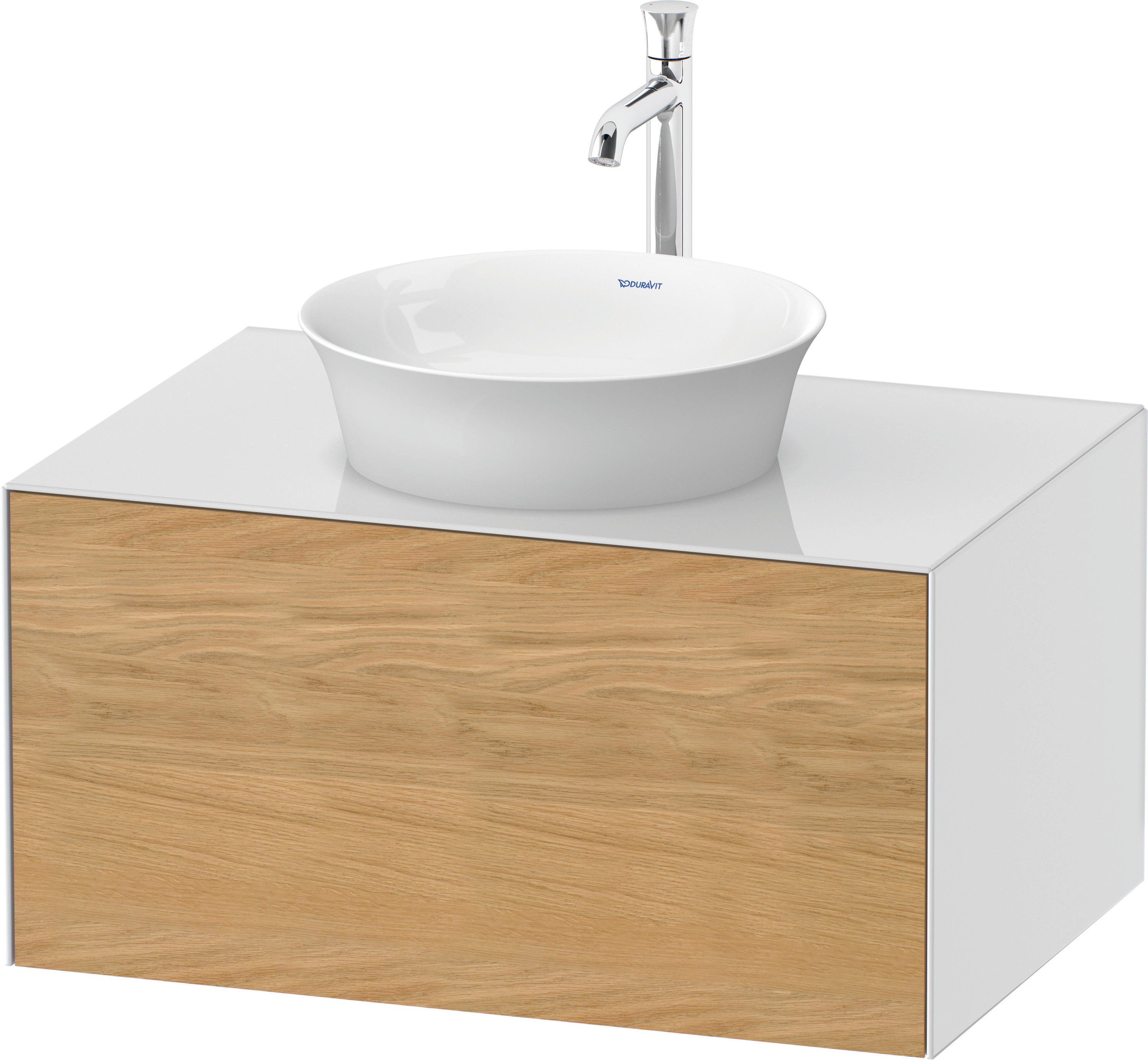 Duravit WTU White Tulip bodenstehend 751x350x410mm,Eiche N.M/Weiß Hochglanz