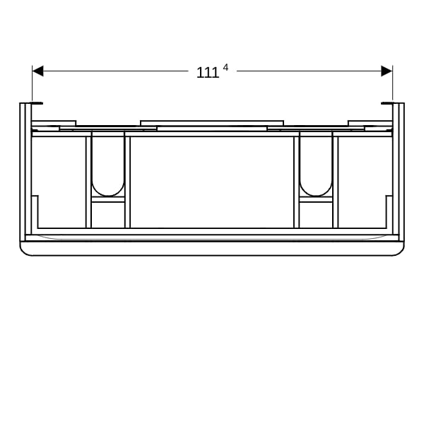 Geberit Smyle Unterschrank für DWT, eckig m. 2 Schubl., 118,4x61,7x47cm, sand-grau