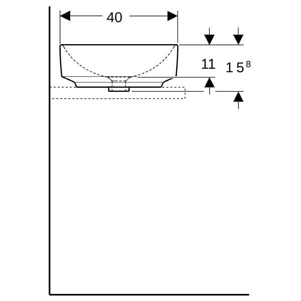 Geberit VariForm Aufsatz-WT, elliptisch 55x40cm, o. Hl, o. Ül., weiß, KeraTect