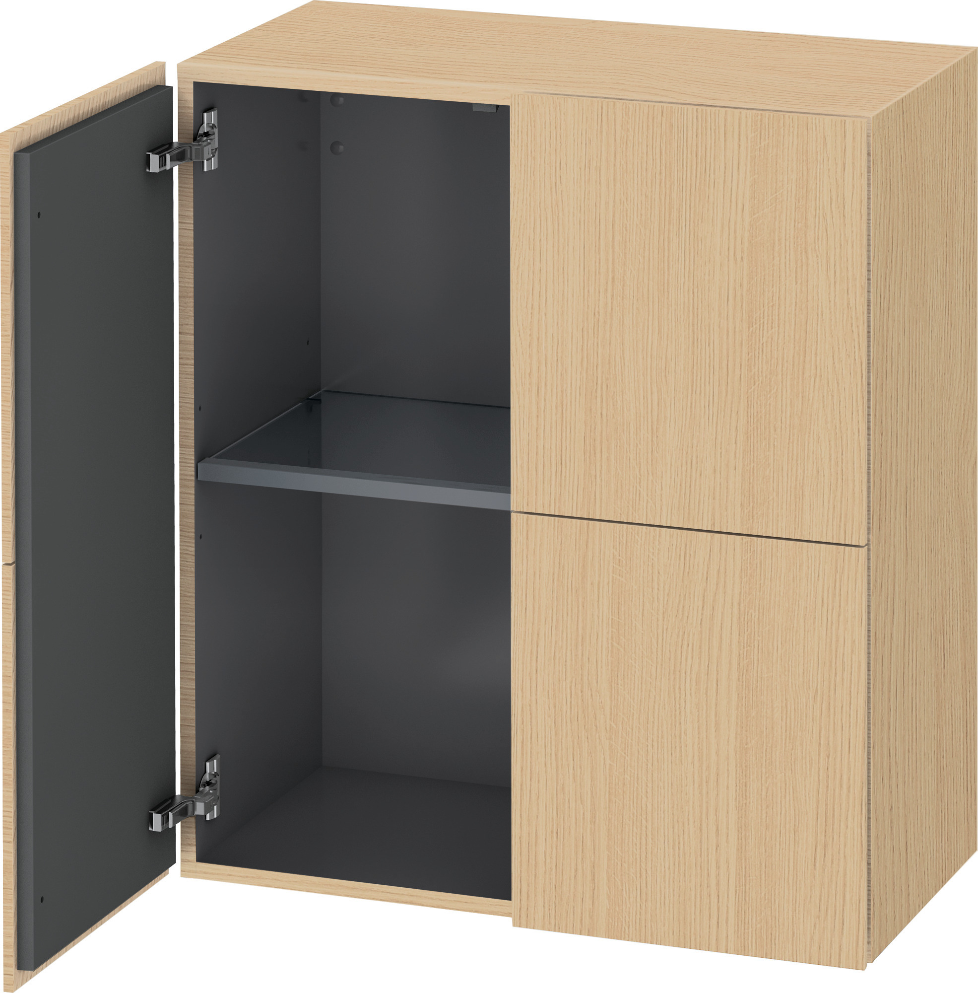 DU Halbhochschrank L-Cube 363x700x800mm 2 Türen, Eiche Natur