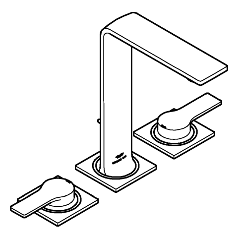 GROHE 3-Loch-WT-Batterie Allure 20188_1 mit Hebelgriffen cool sunrise gebürstet