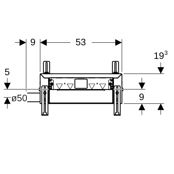 Geberit Kombifix Element für Dusche mit CleanWall Wandablauf d50, H:90-200mm