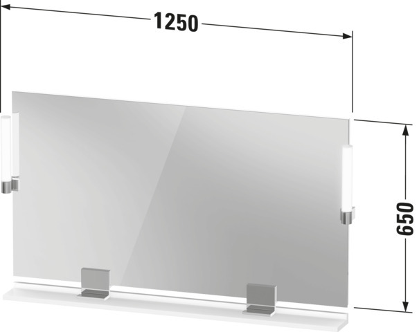 Duravit Sivida Spiegel 1250x650x36,LED,Dimmf.,Aufsatzl.Auß.,Sen