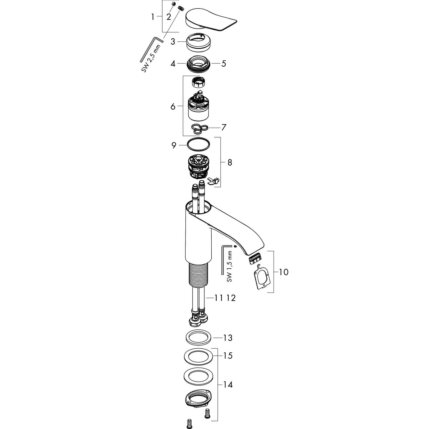 Hansgrohe Waschtischmischer 110 Vivenis CoolStart ohne Ablaufgarnitur chrom